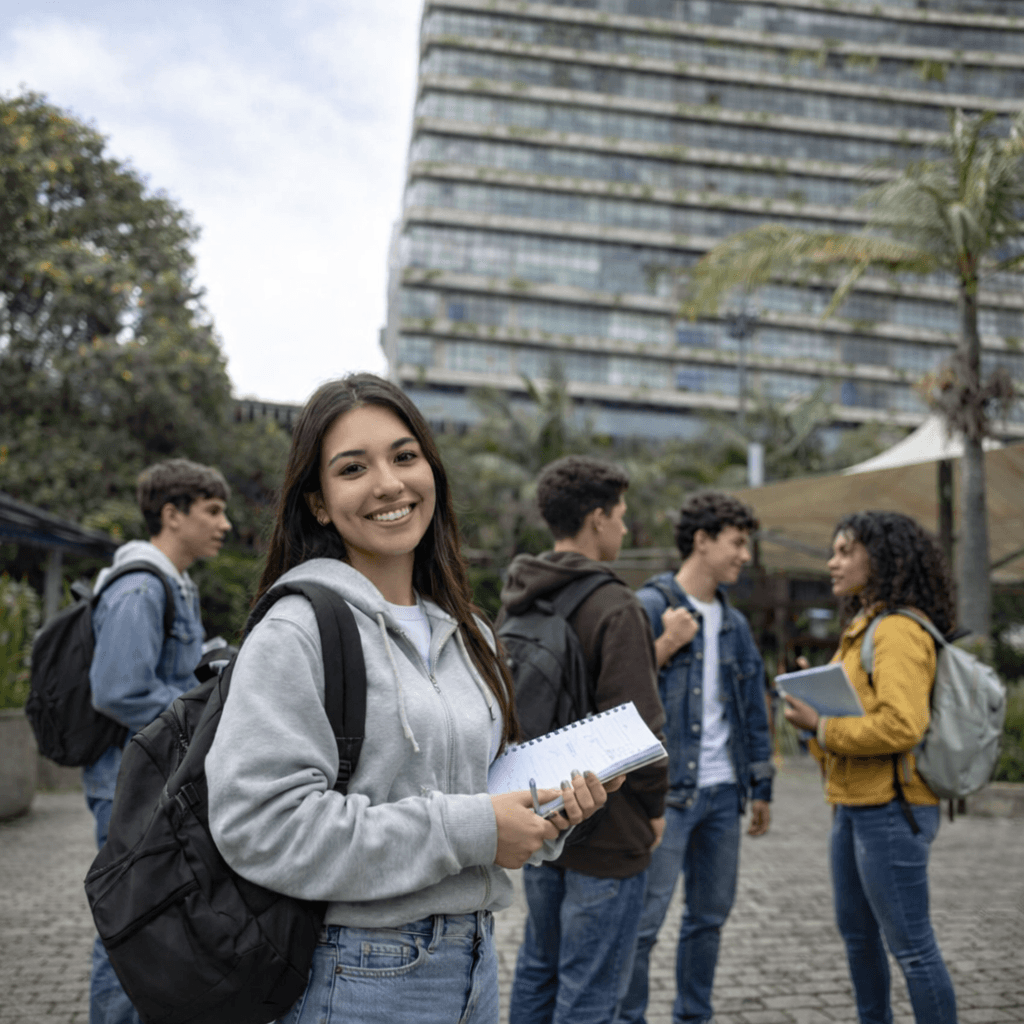Estudiantes en campus